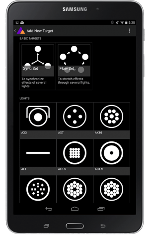The Astera Control App Targets